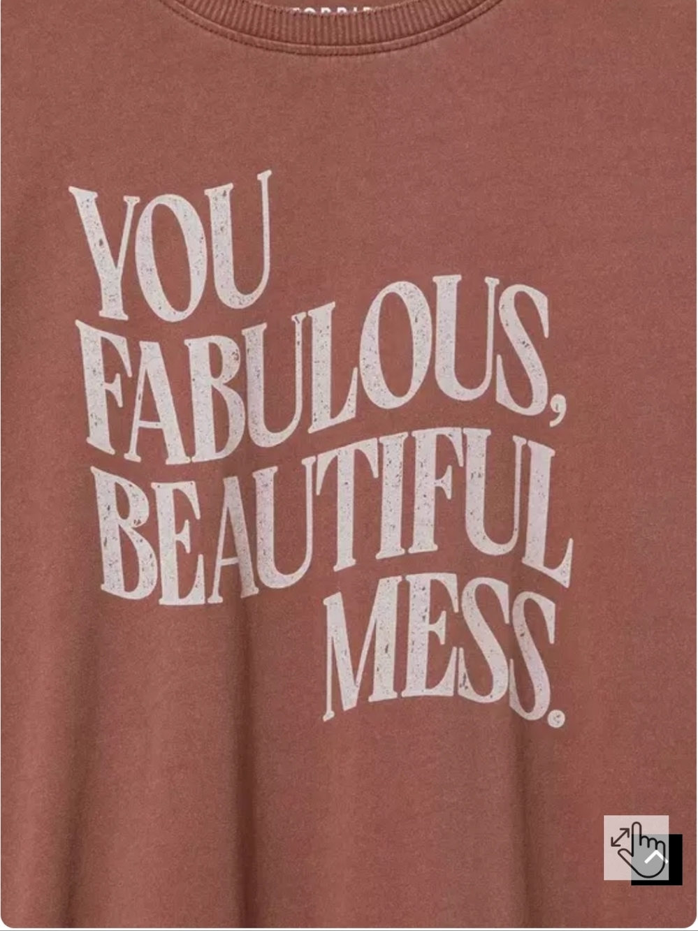 torrid Rust Brown Graphic Tee - "You Fabulous, Beautiful Mess" - Picture 2 of 5
